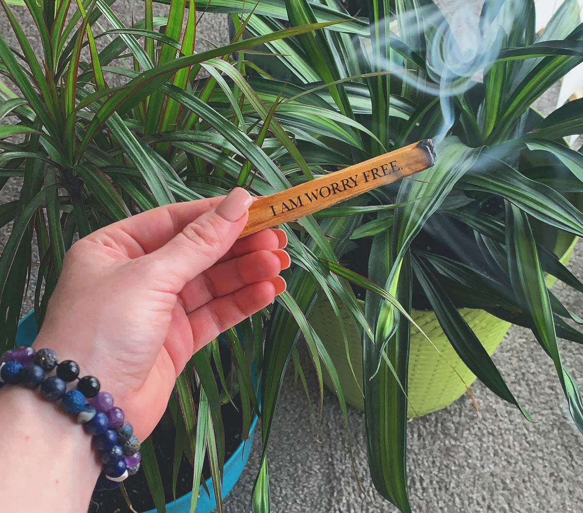 Set of 5 Engraved Affirmation Palo Santo Sticks Level Up Clothing Line