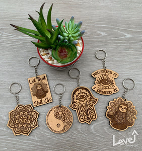 Spiritual Wood Keychains