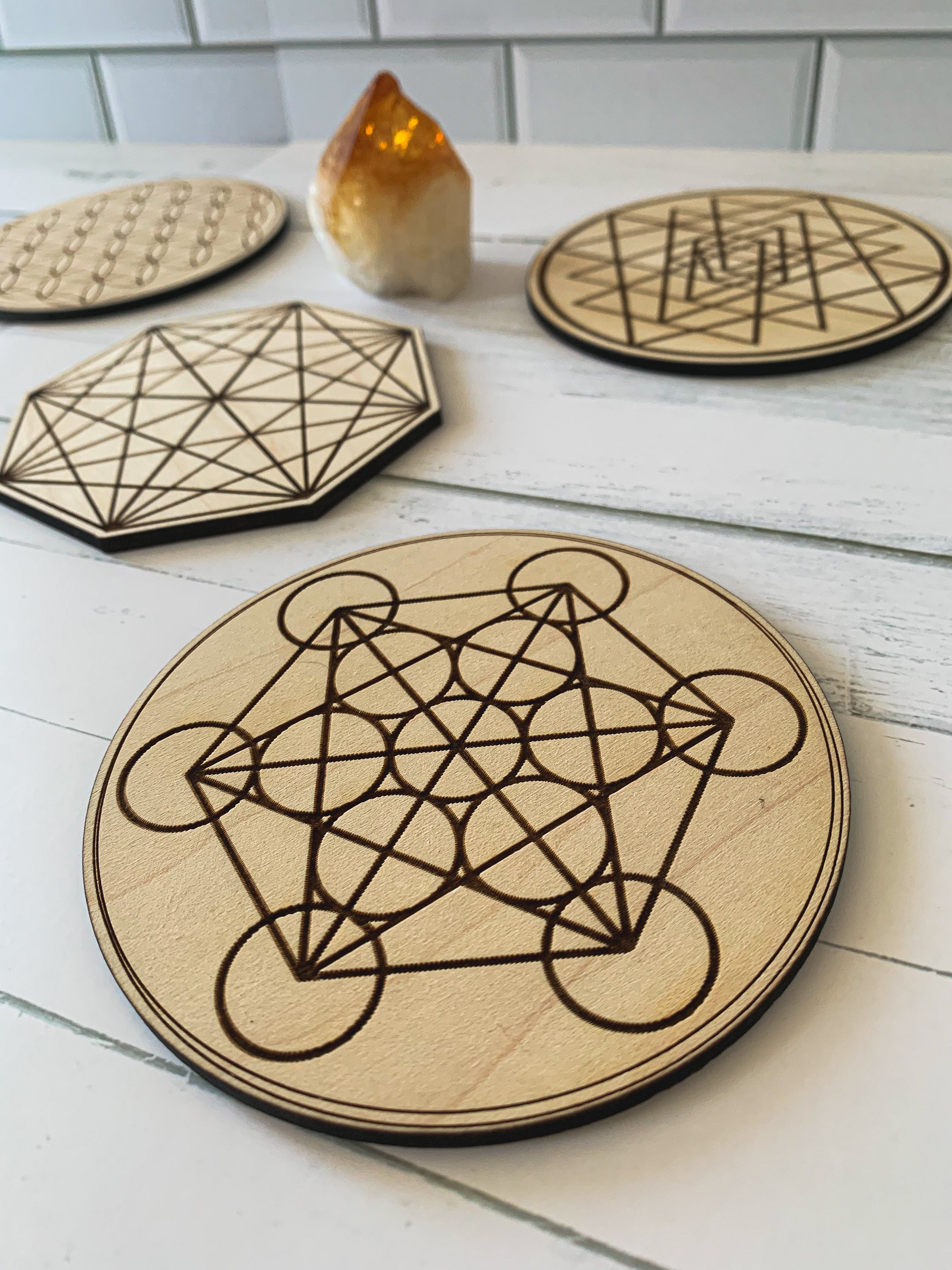 Sacred Geometry Coasters – Level Up Clothing Line